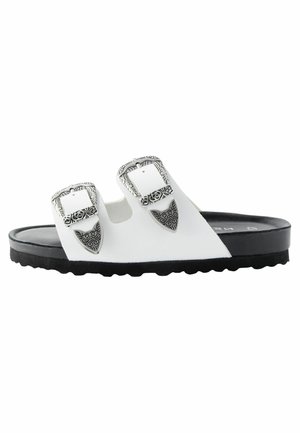 WESTERN DOUBLE BUCKLE  REGULAR FIT - Sandalias planas - white