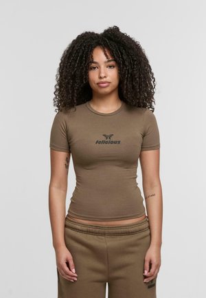 Print T-shirt - dusky green
