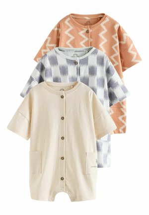 REGULAR FIT  ROMPERS 3 PACK - Buksedragter - neutral sunbaked printed button through