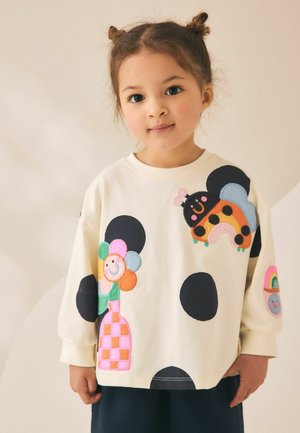 Next, REGULAR FIT - GRAPHIC HORSE T-SHIRT - Long sleeved top - cream navy ladybird