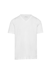 s.Oliver MIT LOGO UND V-AUSSCHNITT - T-Shirt basic - weiß