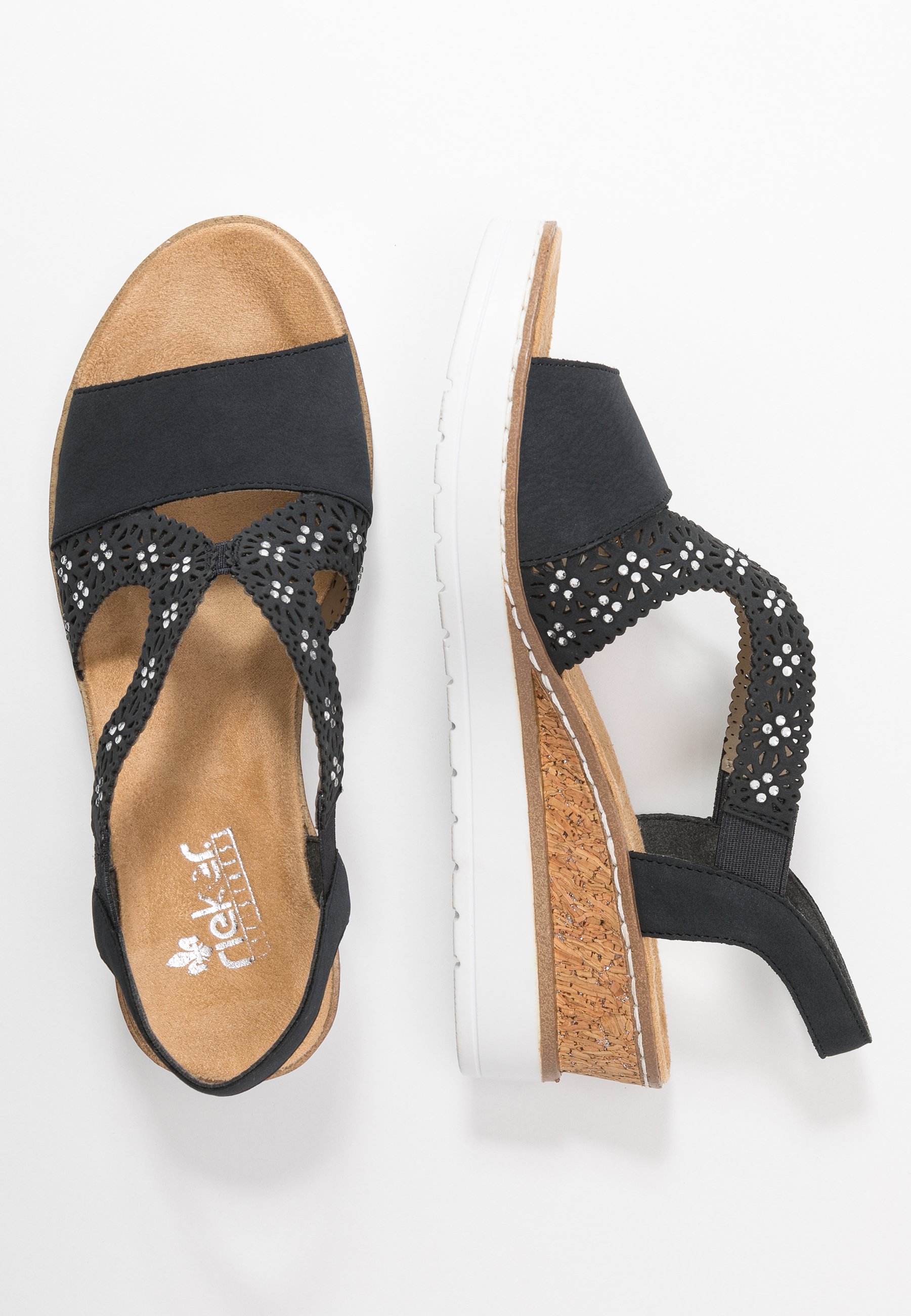 Rieker Sandales compensées - pazifik/bleu marine - ZALANDO.FR