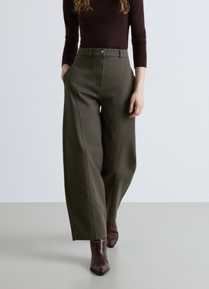 Calliope, PANTALONE LUNGO TINTA UNITA - Trousers - verde militare scuro