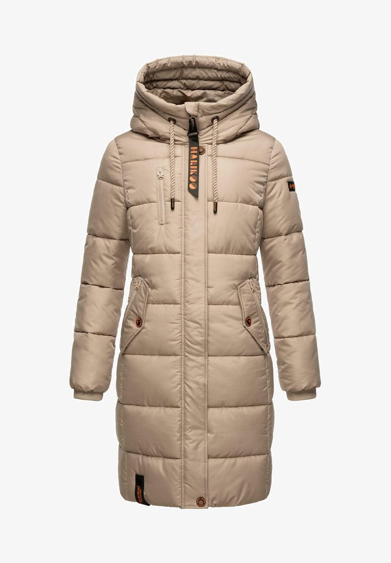 MARIKOO Delilah Lange damesjas warme winterjas met capuchon en tailleband 16 XS-5XL, wijn, M MARIKOO Delilah Lange damesjas warme winterjas met capuchon en tailleband 16 XS-5XL, wijn, M