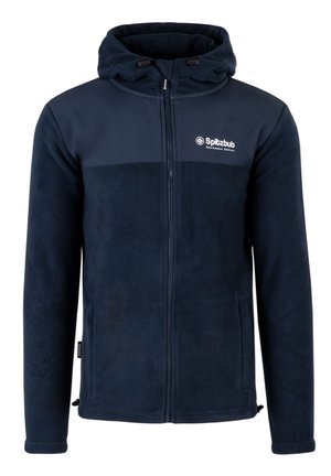 MIT KAPUZE UND LOGOPRINT - Fleece jacket - blau
