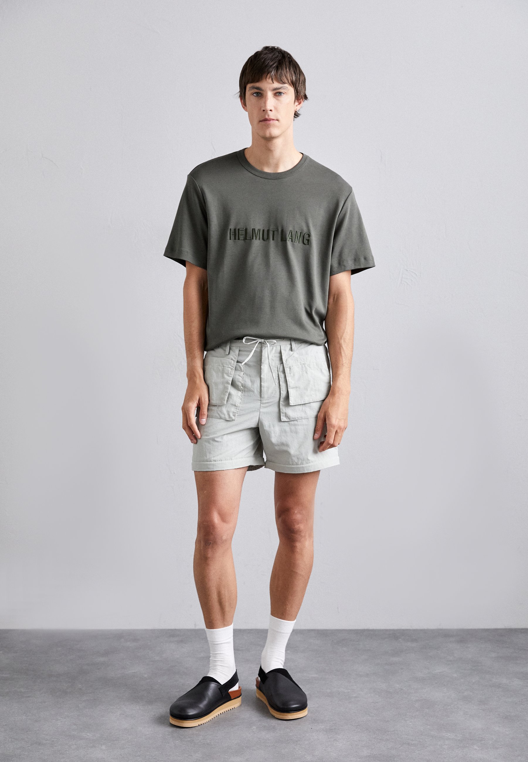 HELMUT LANG 半袖 Tシャツ M グレー Helmut Lang LOGO TEE - Print T-shirt - graphite/grey - Zalando