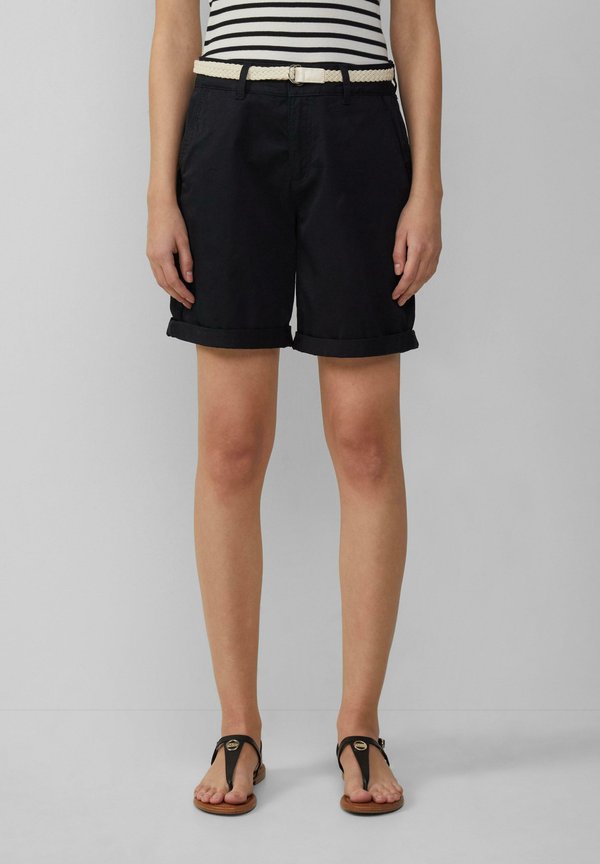 MIT GÜRTEL UND GARMENT DYE - Shorts - schwarz