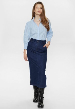 NUAMBER  - Denimová sukňa - dark blue denim