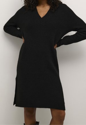 Gebreide jurk - mottled black