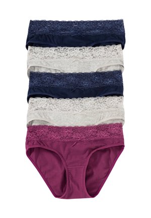 MIT 5ER PACK BEQUEMER MIT ELEGANT VERZIERTEM BÜNDCHEN - Slip - grey