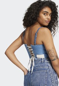 adidas Originals KSENIA - Top - medium blue denim light denim