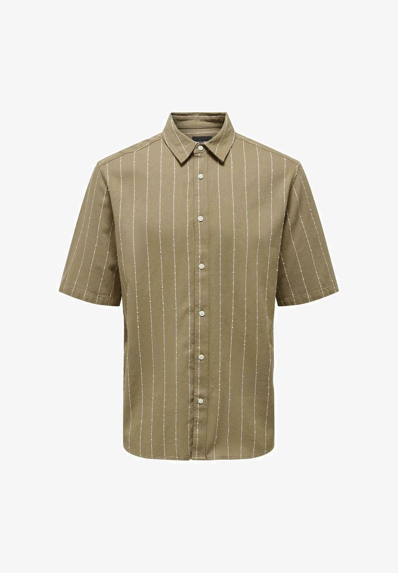 Only & Sons KURZARM MITKRAGEN BEQUEM - Shirt - beige