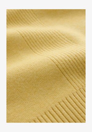 Yellow fabric with ribbed knit texture and visible soft, wavy folds creating a cozy, warm appearance.