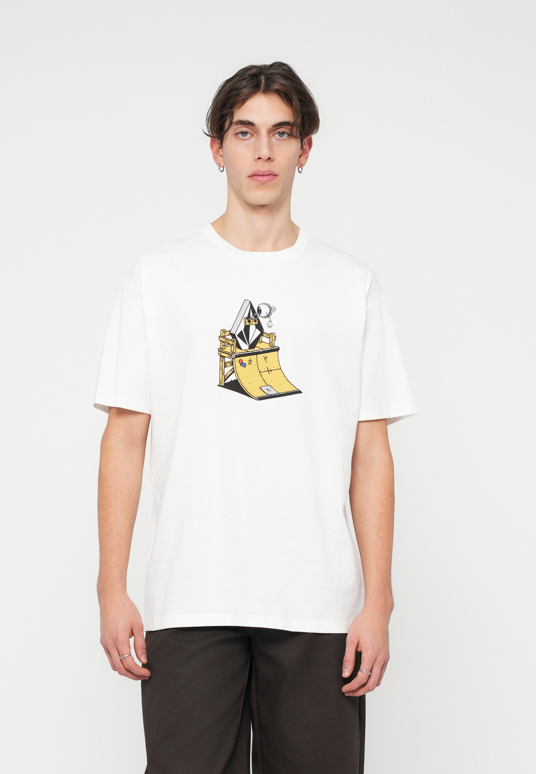 Volcom DANIEL SHEPARD WALLEYE - Trükipildiga T-särk - white/valge