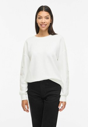 VILA LANGÄRMELIGES VISIFFI RUNDHALS - Felpa - cloud dancer