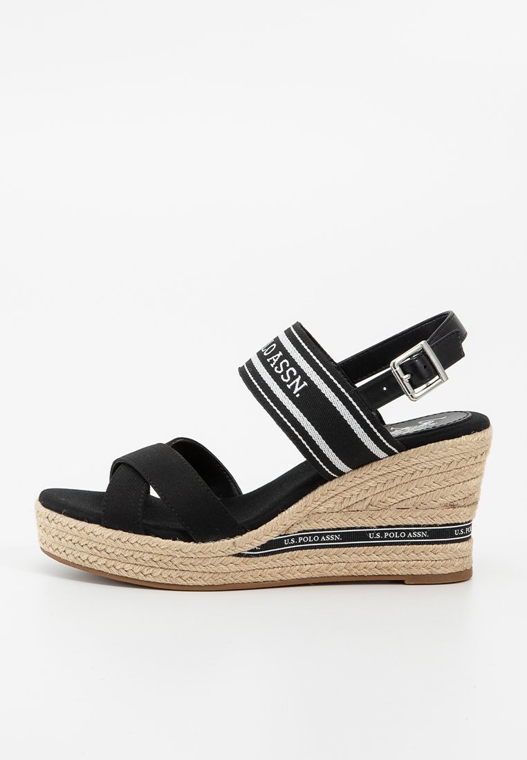 U.S. Polo Assn. Sandalen met sleehak zwart