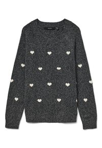 VMDOFFY INTARSIA - Strikkegenser - dark grey melange/white