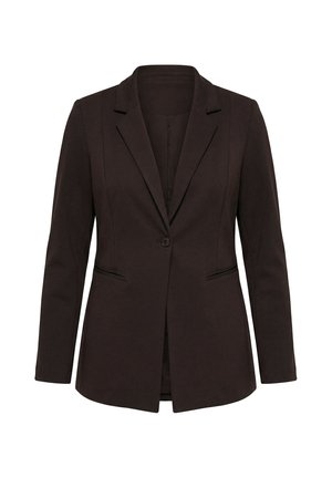 Ulla Popken, JERSEY-BLAZER, A-LINIE, REVERSKRAGEN, STRETCHKOMFORT  - Korte frakker - mahogany