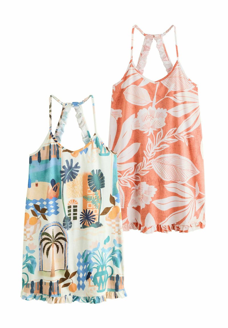 Next SLIP 2 PACK - REGULAR FIT - Noční košile - blue orange palms