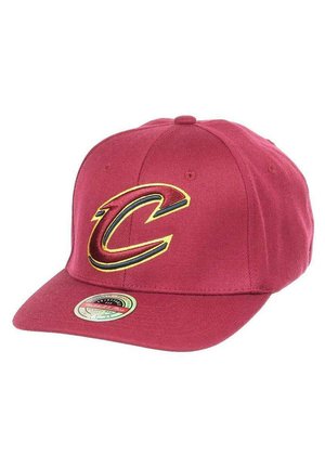 Maroon baseball cap with a raised "C" logo in yellow and black stitching on the front. Features a flat visor and adjustable snapback closure.