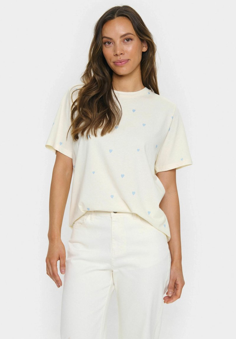Saint Tropez DAGNI - Print T-shirt - ice airy hearts/white - Zalando.ie