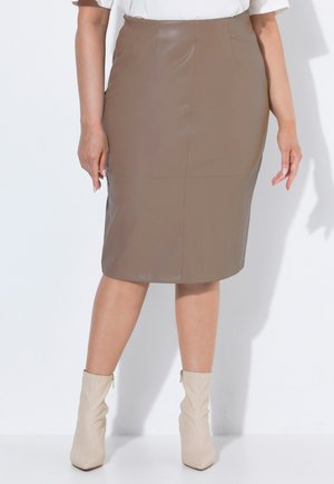 Ulla Popken, Pencil skirt - pale brown