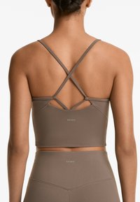 OYSHO - POLYAMIDE WITH COTTONY HANDFEEL - Top - brown Miniaturna slika 1