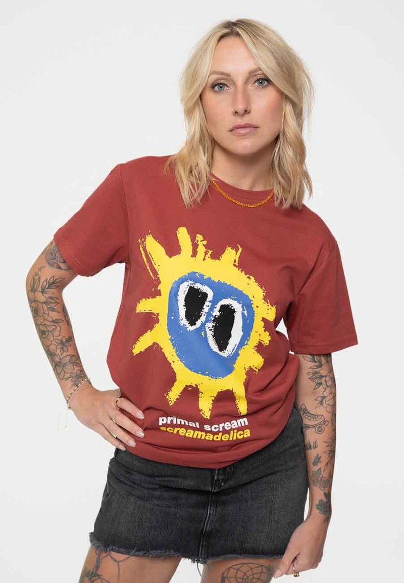 Paradiso Clothing PRIMAL SCREAM SCREAMADELICA - Print T-shirt - red