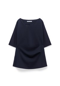 DRAPED STRIPED - Blouse - navy blue