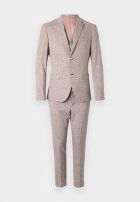 Isaac Dewhirst NOTCH SUIT SLIM - Κοστούμι - puppy tooth brown