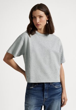 RELAXED CROP FIT COTTON JERSEY TEE - Βασικό μπλουζάκι - cobblestone heather