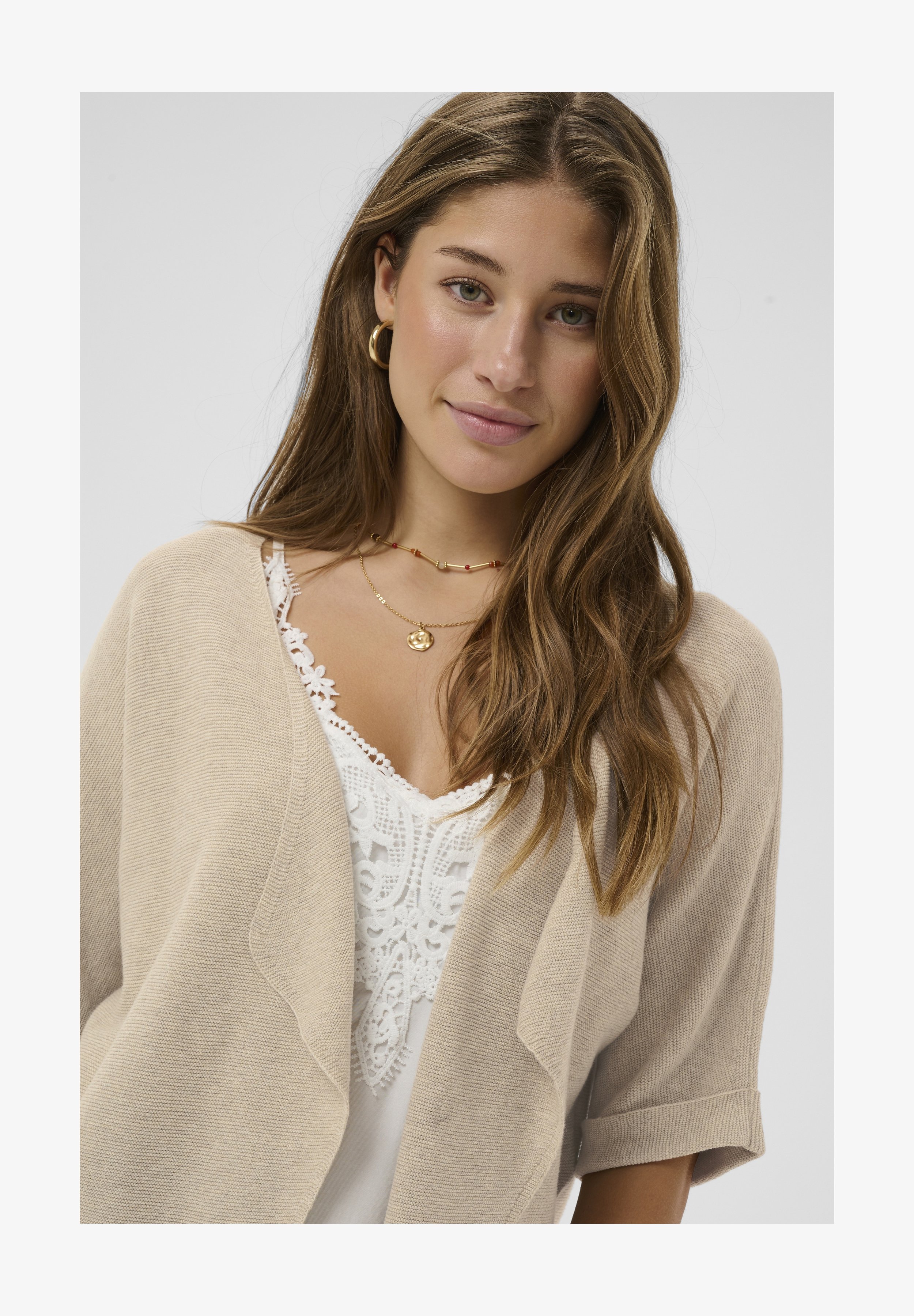 KOJOOIN Bolero Donna Maniche Corte - Cardigan Leggero A Griglia Con Lacci (Confezione Multipla)