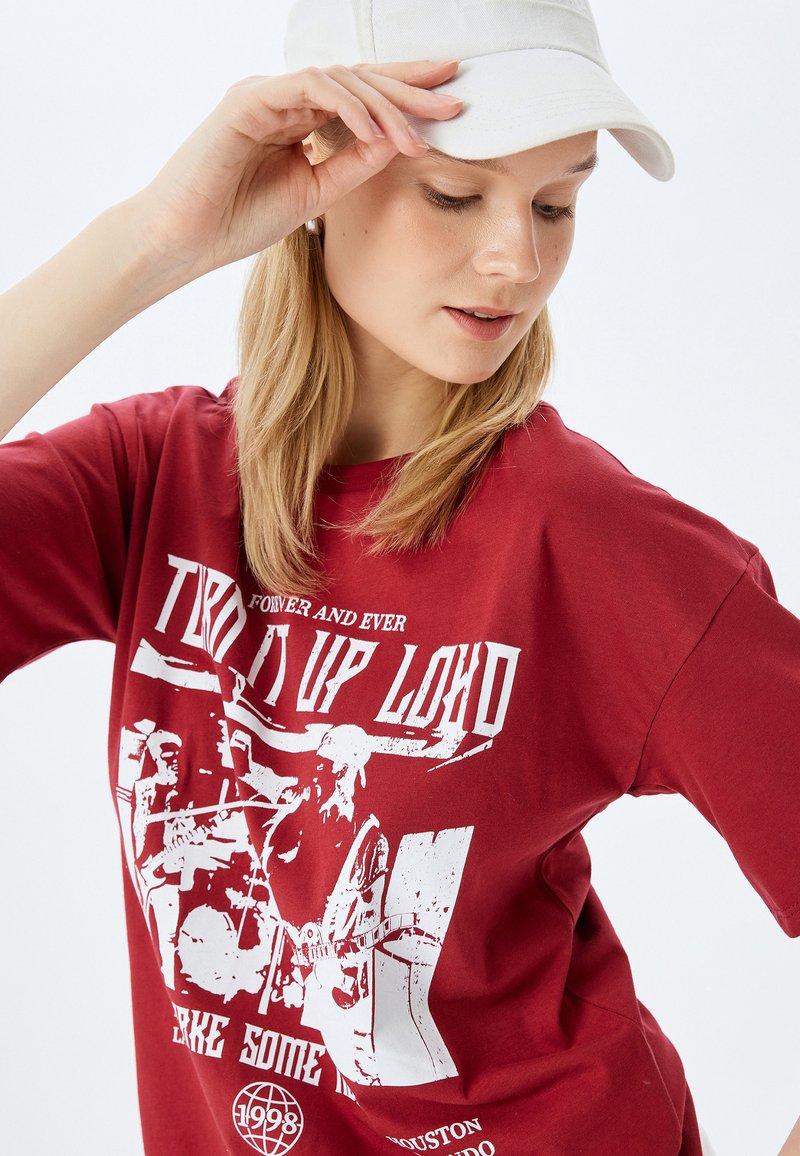 Koton CREW NECK - T-shirt con stampa - black