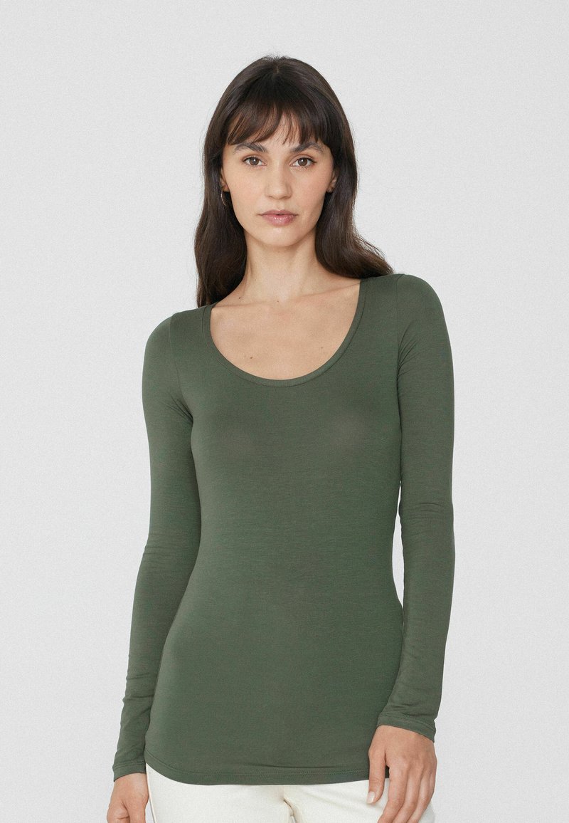 Tezenis RUND-AUSSCHNITT  - Top s dlouhým rukávem - grün w military green
