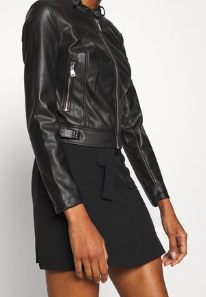 Imitatieleren jas - black