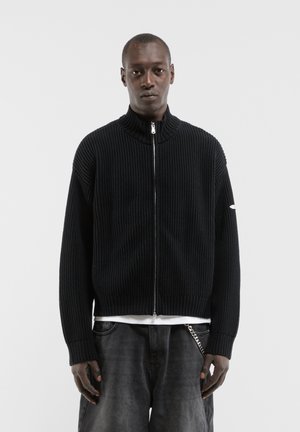 RETERNITY, LATELIER LINE KNIT ZIPPER - Cardigan - black