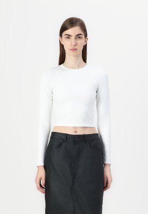 Hollister Co. SEAMLESS CREW  - Hosszú ujjú felső - bright white