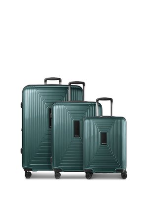 Redolz ESSENTIALS 14 4 ROLLEN KOFFERSET 3-TEILIG MIT DEHNFALTE SET UNISEX - Trolley - pearl-green metallic