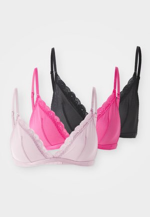 MISHA 3 PACK - Liemenėlė su trikampio formos kaušeliais - pink/pink/black