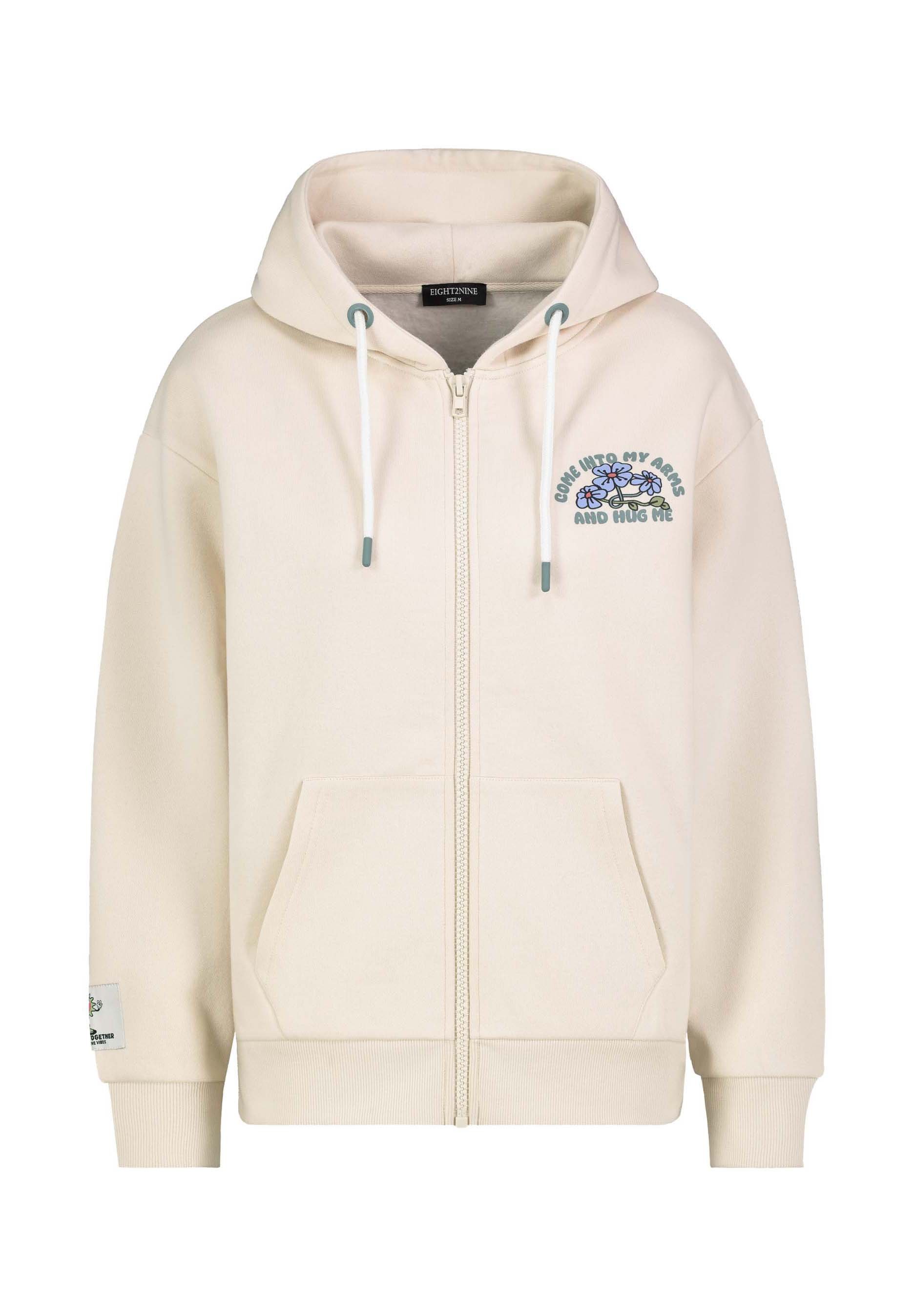 Eight 2 Nine MIT BACK - Zip-up sweatshirt - light beige