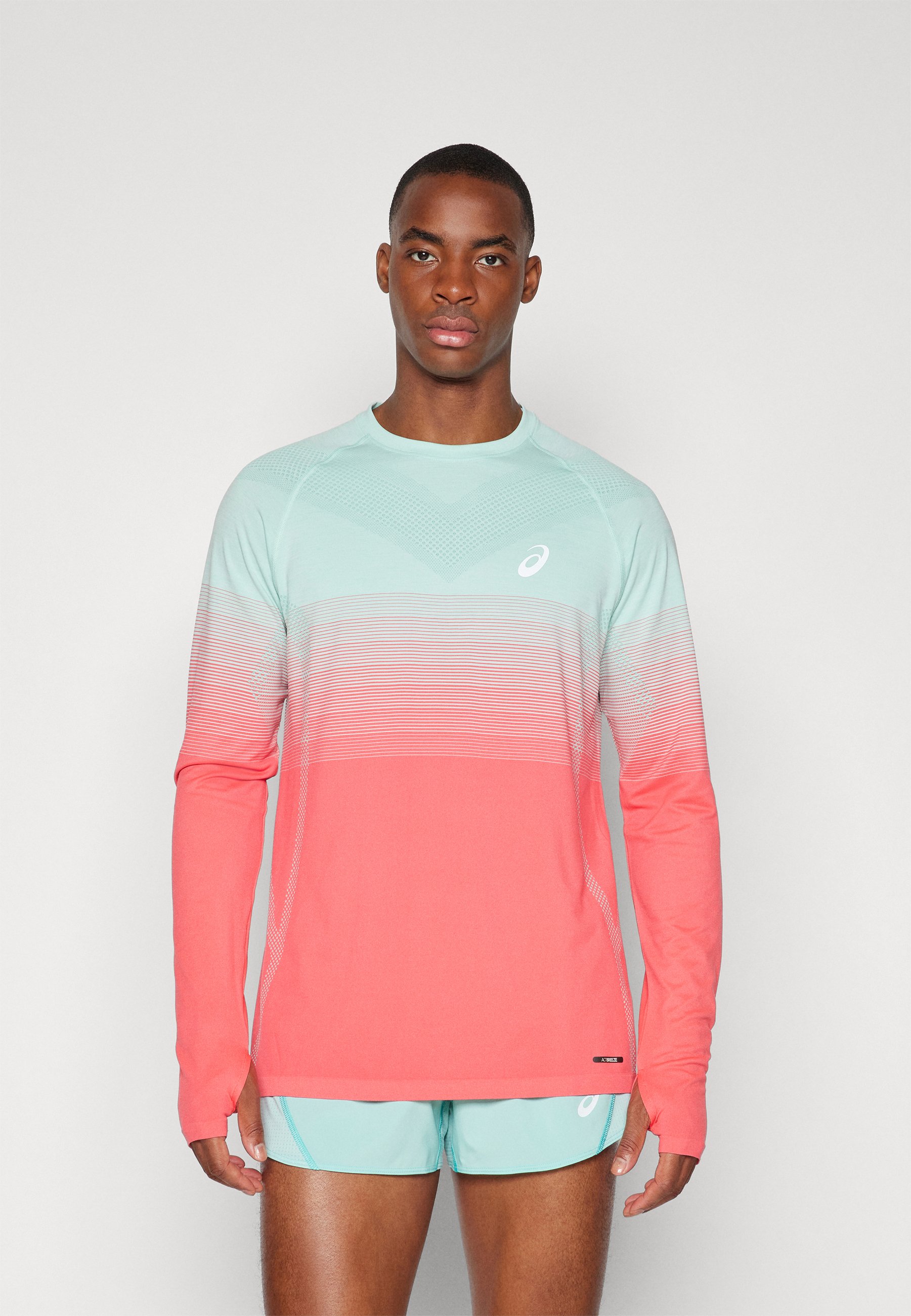 ASICS SEAMLESS LS - T-shirt à manches longues - coral reef/green/bleu clair