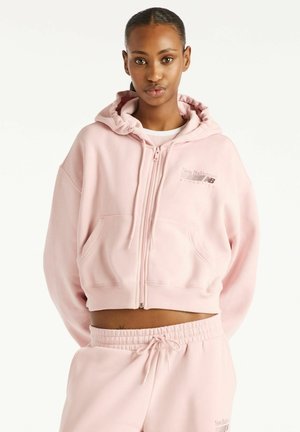 New Balance, TRACKSIDE FLEECE FULL ZIP. - Zip-up sweatshirt - pink chalk