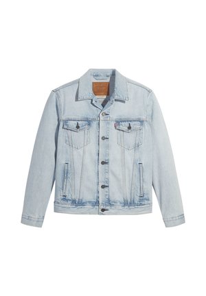 Ljusblå denimjacka med knappfront, två bröstfickor och klassisk krage. Sliten design och en något figurnära passform.