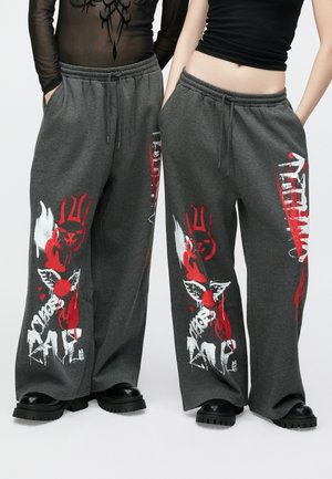 UNISEX - Pantaloni sportivi - grey melange/white/red