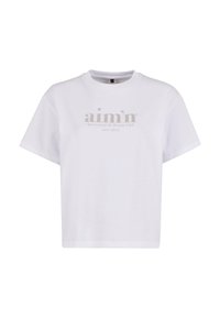 aim’n® CLUB BOXY - Nyomott mintás póló - white