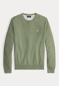 KNIT COTTON CREWNECK SWEATER - Pulover - fern green heather