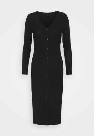 ONLNELLA LONG BUTTON DRESS - Pleten aty - black