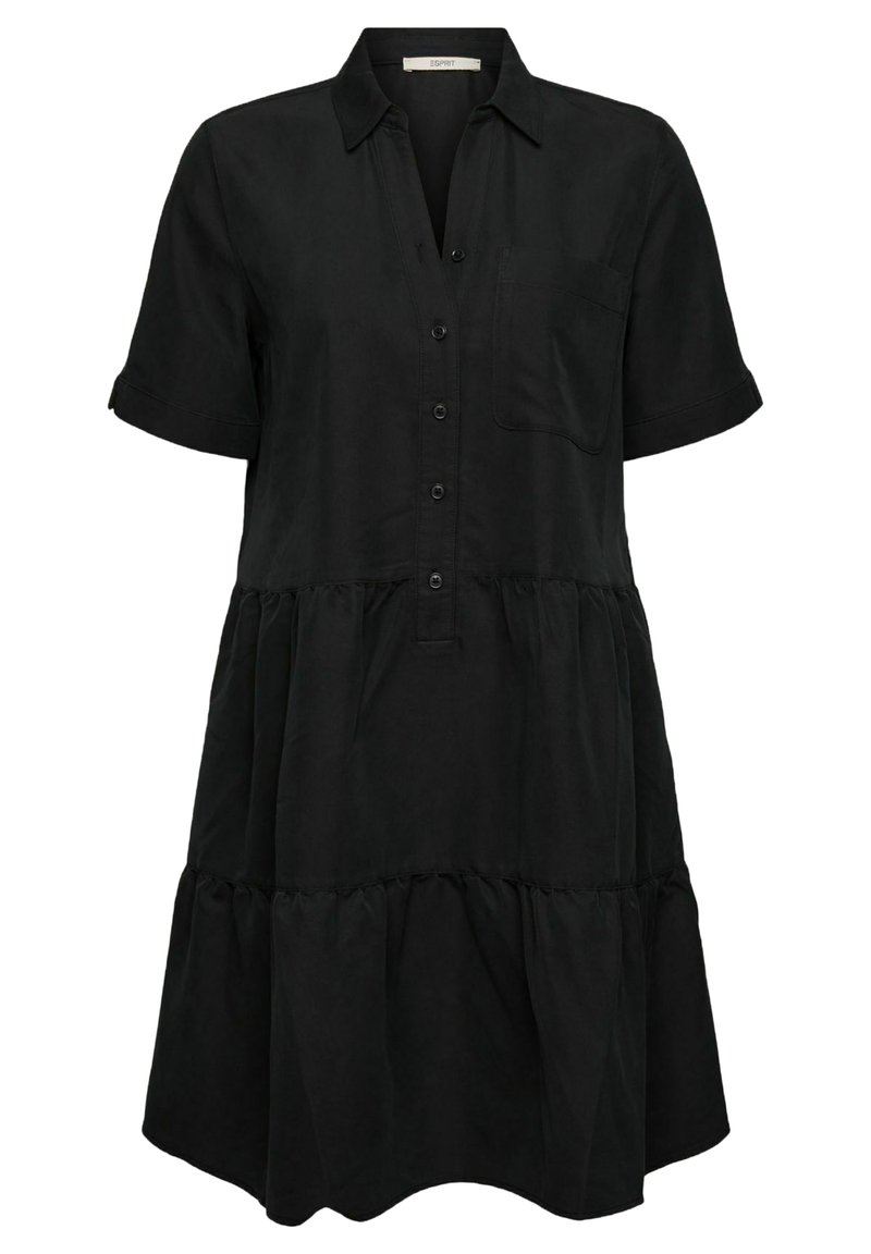 Damen Freizeitkleider | Esprit Blusenkleid black/schwarz - WG10677 Damen Freizeitkleider | Esprit Blusenkleid black/schwarz - WG10677