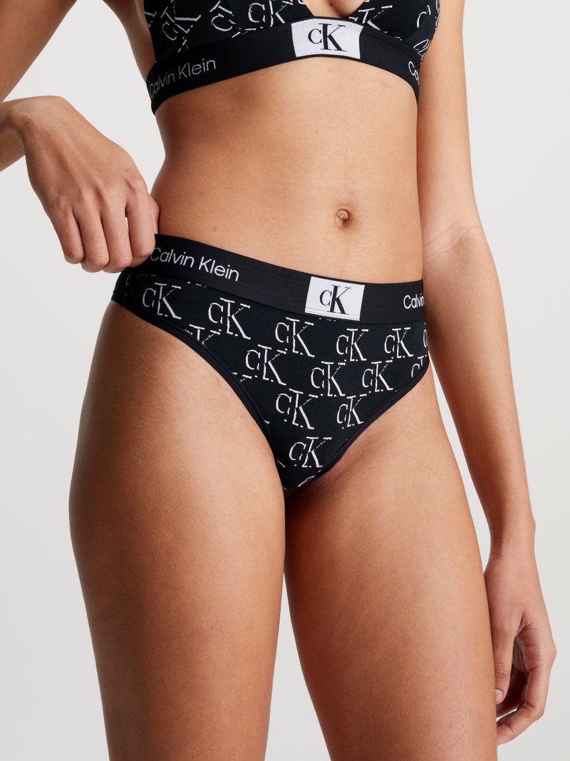 Calvin Klein Underwear MODERN THONG 1996 COTTON - String - litho/black