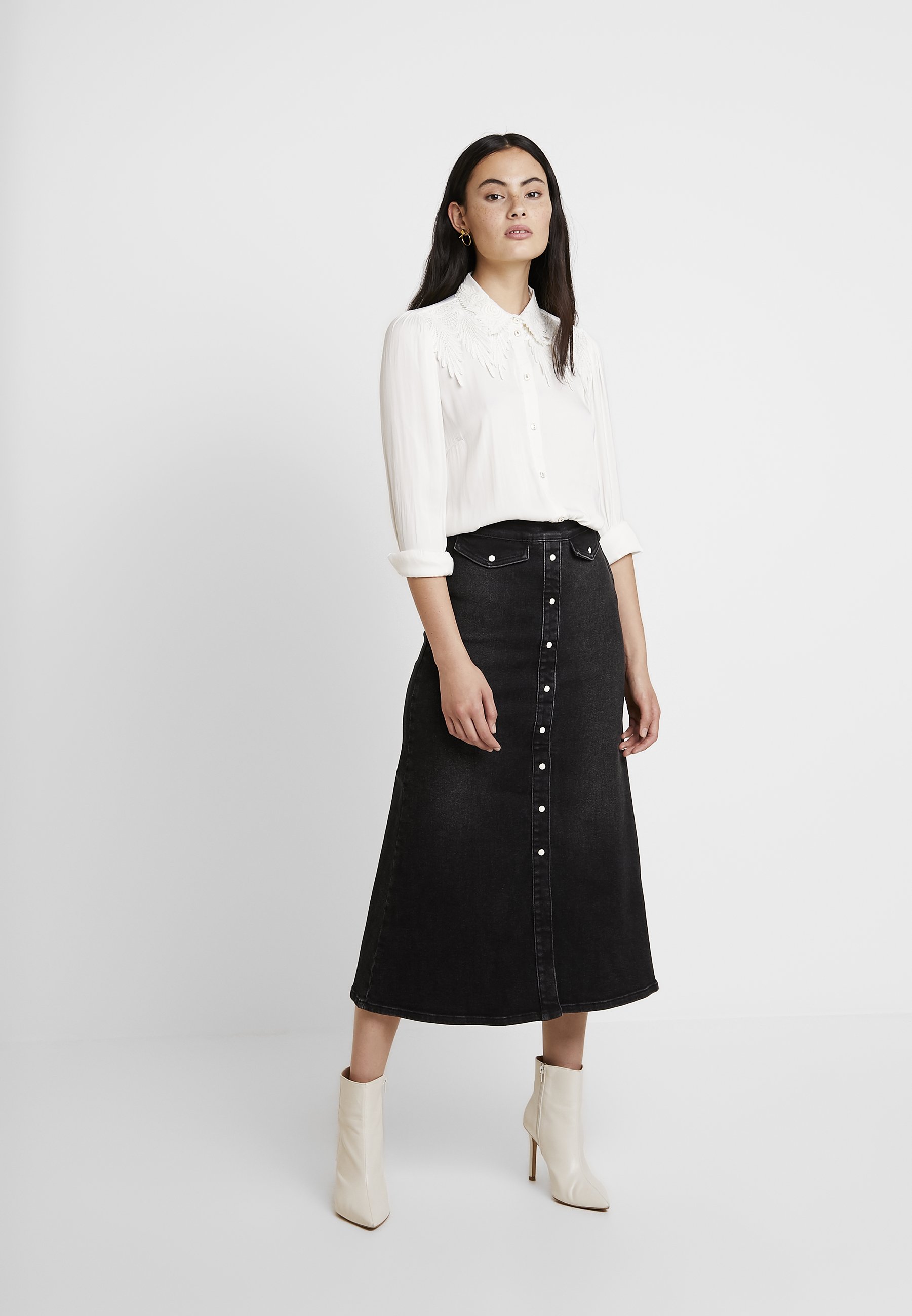 Gestuz ASTRID LONG SKIRT Jeansrok washed black Zalando.nl Gestuz ASTRID LONG SKIRT Jeansrok washed black Zalando.nl
